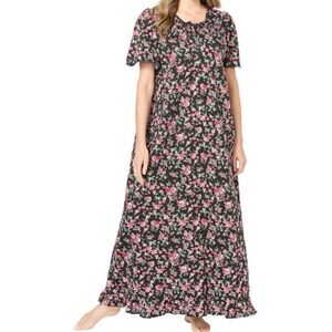 Dreams & Co. Long Floral Print Cotton
Gown